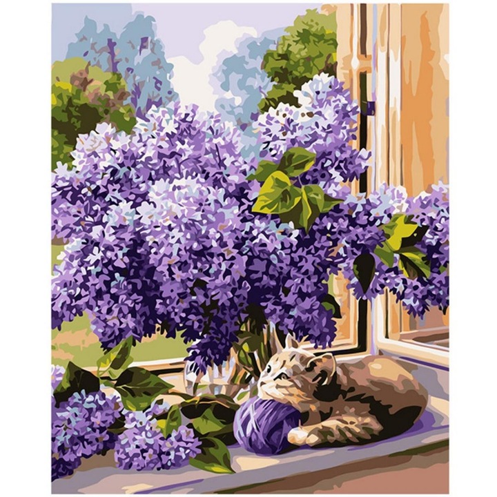 Set pictura pe numere Liliac, 40x50 cm, Koh-I-Noor