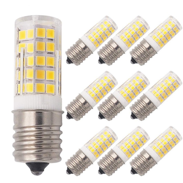 10 db E17-5W-52D kerámia LED izzó készlet, 110V/220V, meleg fény
