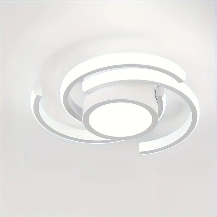 Plafoniera moderna LED, 28x28cm, alba, design minimalist, utilizare versatila