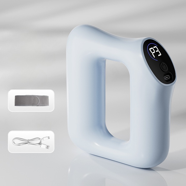 Inel de masaj multifunctional pentru intregul corp, electric, design ergonomic, 5 niveluri de intensitate, albastru