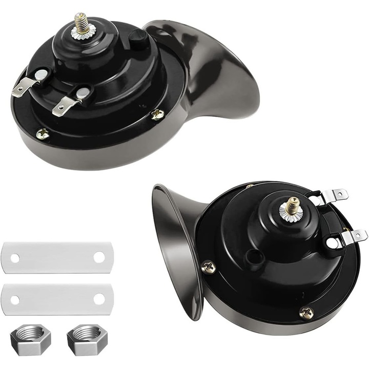 Set claxoane auto universale 12V, super puternice, negre