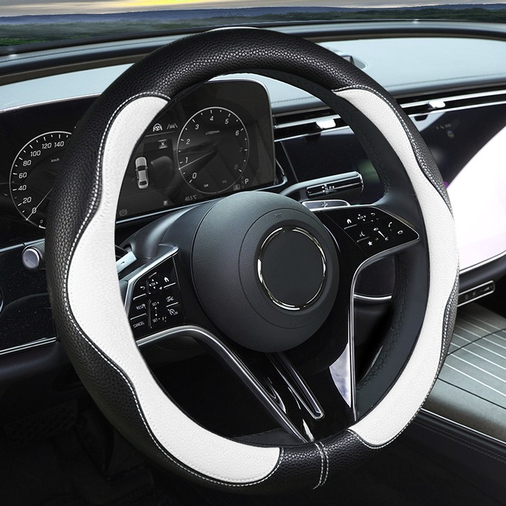 Husa volan sport, 38cm, din piele ecologica antiderapanta, design multicolor, unisex