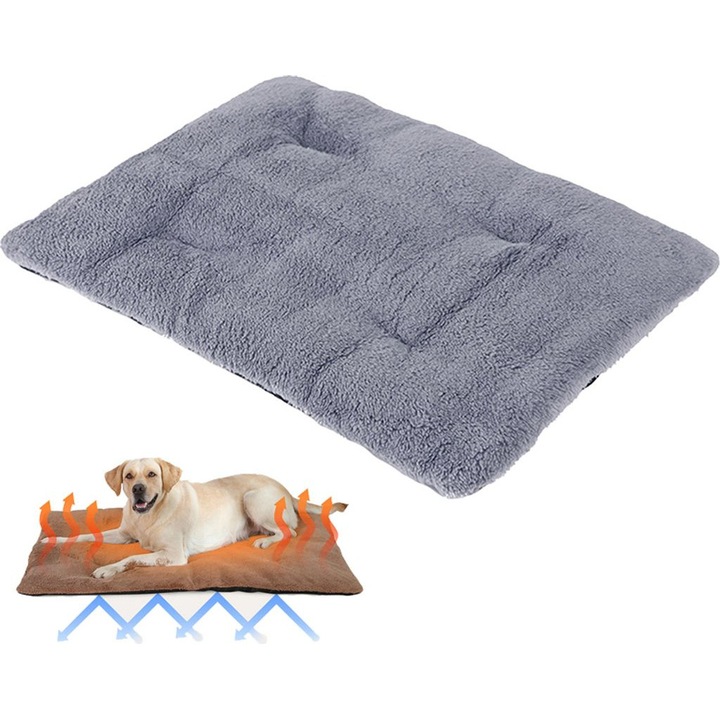 Culcus autoincalzitor pentru animale, gri, 36x50x4.5cm, set