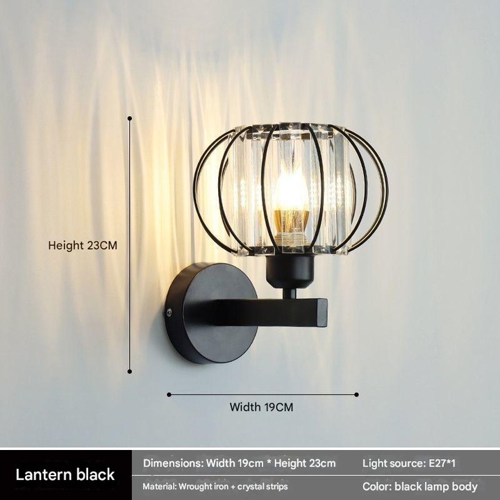 Aplica de perete, sticla, detalii din cristal, stil minimalist, decor interior, 30x45cm