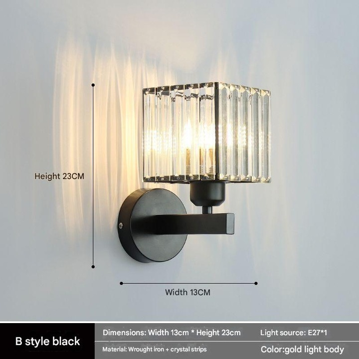 Aplica moderna cu cristale, design minimalist, iluminat interior, 30x15cm, multicolor