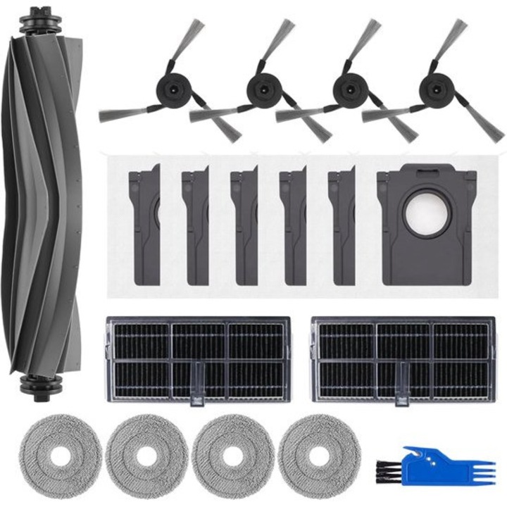 Set 18 accesorii pentru aspiratoare robot Dreame X40 PRO/X40 Ultra/L40 Ultra, inclusiv perie principala, filtre, perii laterale, mopuri, saci de praf, perie de curatare