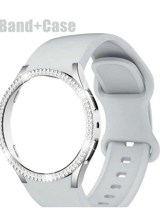 Set carcasa + curea pentru ceas Samsung Galaxy Watch 6, silicon, negru, 40mm