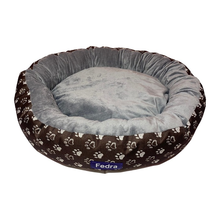 Culcus pufos pentru caine/pisica, gri inchis, 67 cm