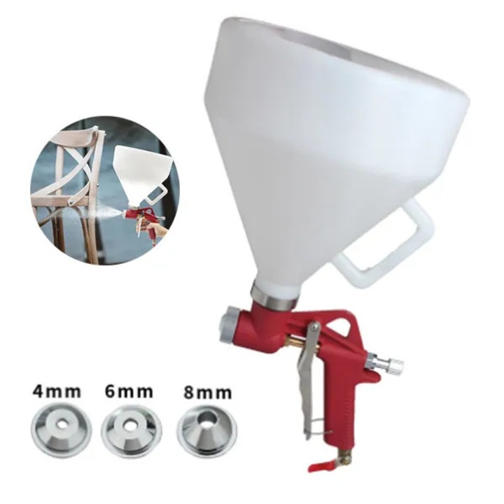 Pistol de tencuit pneumatic, cu 3 duze, capacitate 6 litri, pentru vopsea si tencuiala, 4.6x6.3x8mm