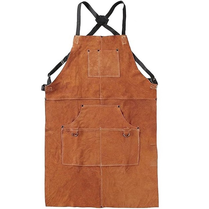 Sorturi bucatarie si gratar, sort unisex, ajustabil, din suede, 98x62cm, maro