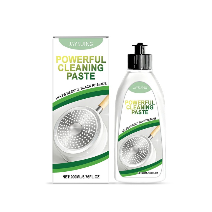 JAYSUING edénytisztító paszta, 200ml, eltávolítja a makacs foltokat, feloldja a zsírt, alkalmas rozsdamentes acélhoz, öntöttvashoz, kerámiához, alumíniumhoz