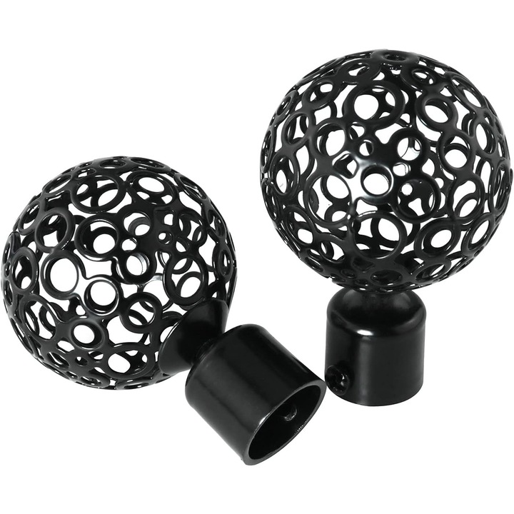 Set 2 capete decorative pentru tija de perdea, 18-22mm, metalice, design elegant, multicolor