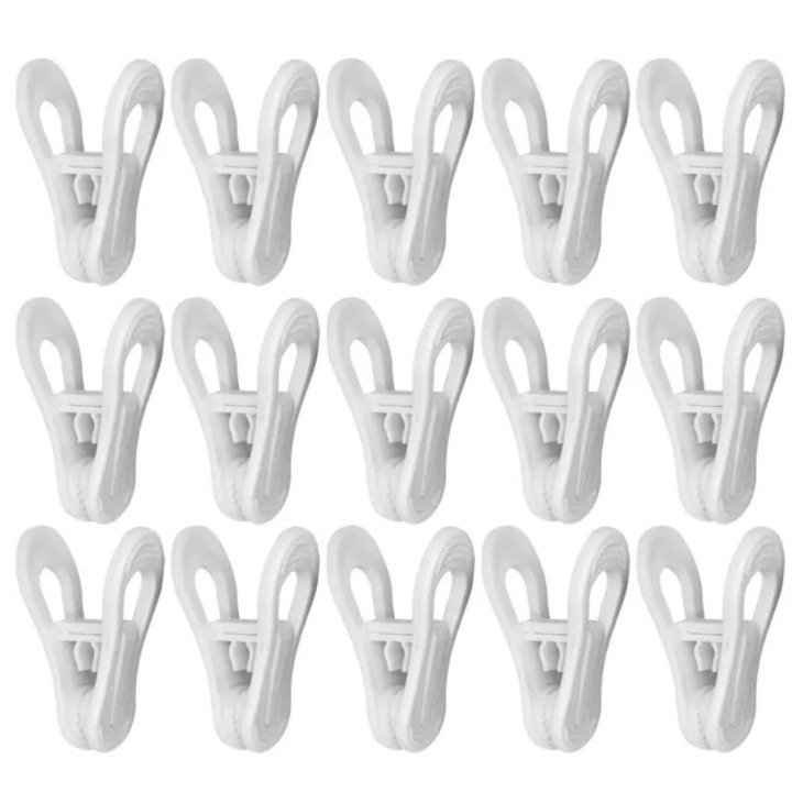 Set de 25 cleme de rufe din plastic, multicolore, rezistente la vant