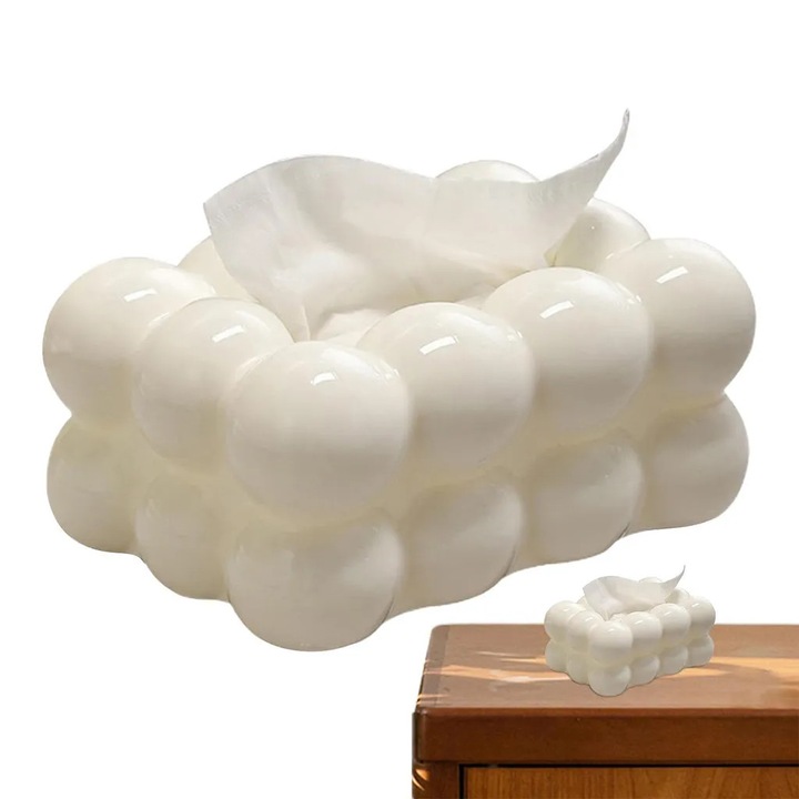 Suport servetele forma nor, capacitate mare, alb