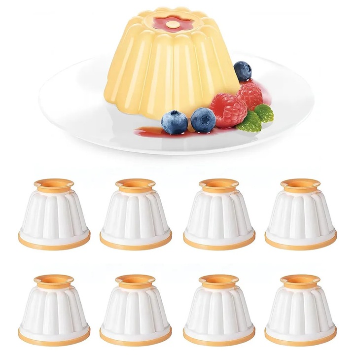 Set 8 forme prajituri, reutilizabile, sigure si inodore, usor de demontat si curatat, multicolor, 170g