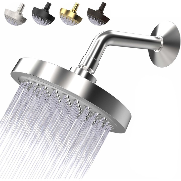 Coloana de dus, 6 inch, chrome, 2.5 GPM, montare pe perete sau tavan, set de instalare inclus