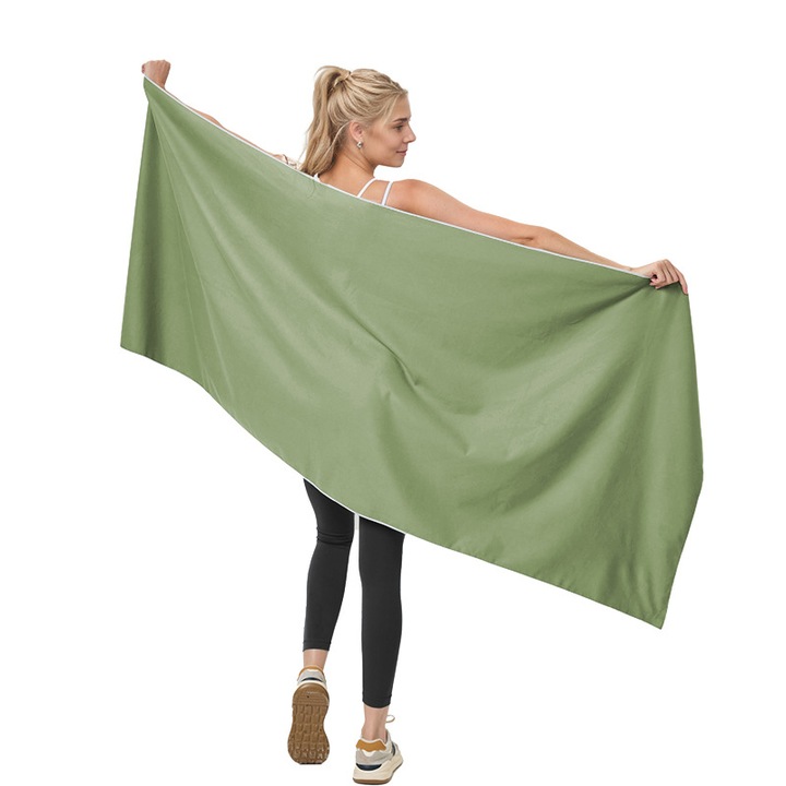 Prosop sportiv, prosop de plaja magnetic, rapid uscare, verde inchis