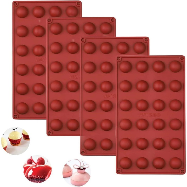 Forma prajituri, 24 cavitati, silicon, 29x17x1.4cm, rezistenta la caldura