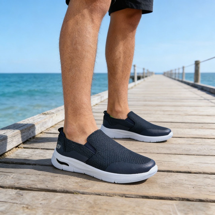 Pantofi sport de barbati, din material textil, B4076, Albastru