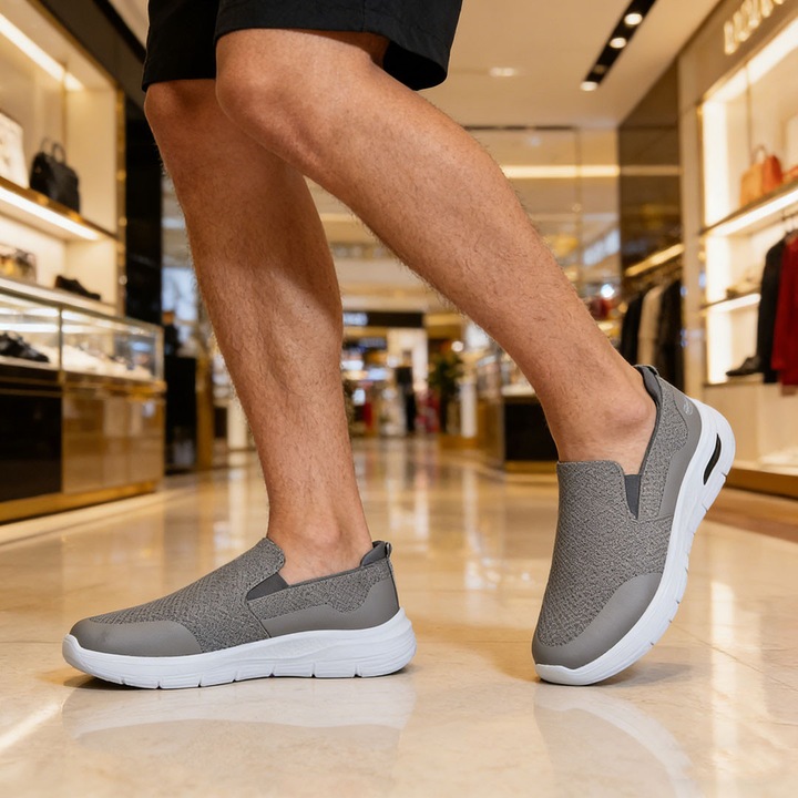 Pantofi sport de barbati, din material textil, B4076, Gri