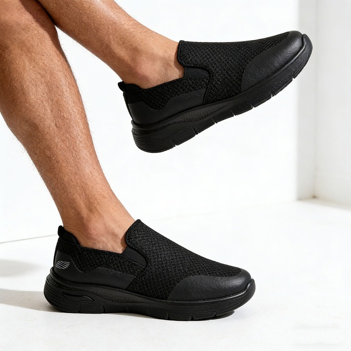 Pantofi sport de barbati, din material textil, B4076, Negru