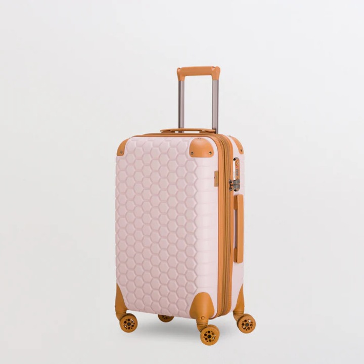 Troler cabina CARPISA, GO TECH PREMIUM, policarbonat +ABS, roti detasabile, 55x40x 20, 40 litri, TSA, roz pastel