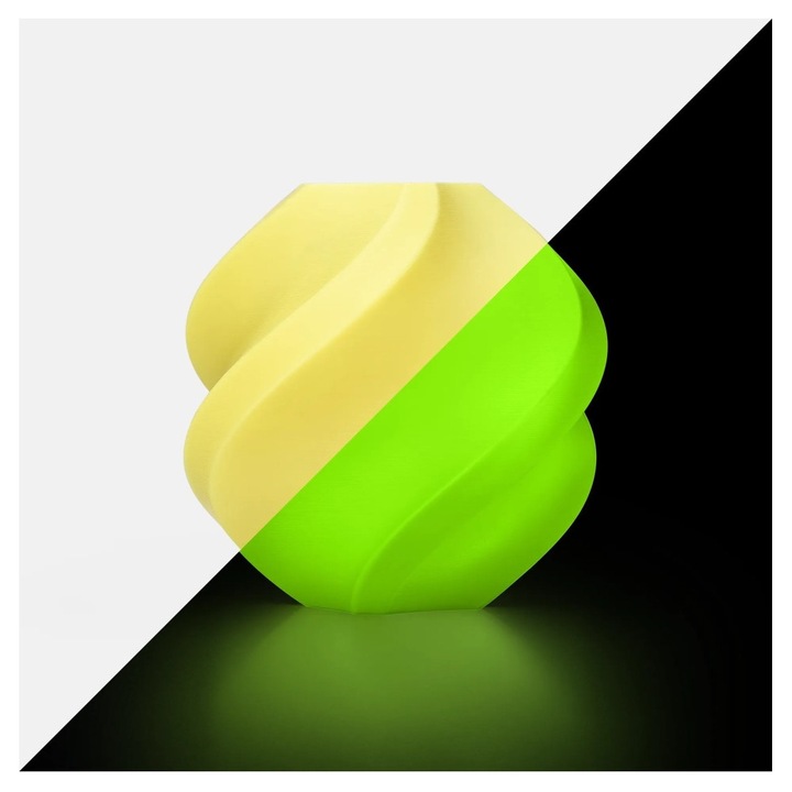 Filament PLA Bambu Lab PLA Glow, 1.75 mm, 1.0 kg, Glow Yellow 15400, Bobină