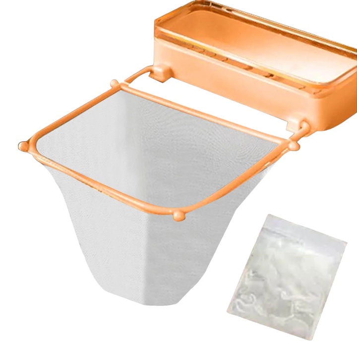 Strainer pentru chiuveta cu 50 de saci din plasa - captator de alimente pliabil, cu ventuza, pentru chiuveta de bucatarie, set