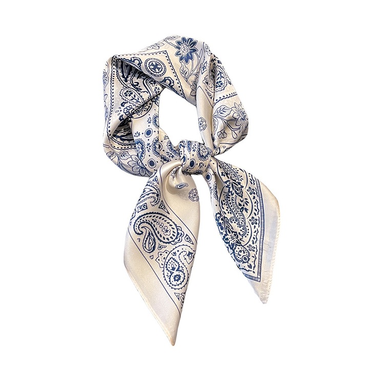 Set de 2 esarfe din matase unisex, diverse stiluri, culori vibrante, 70x180cm