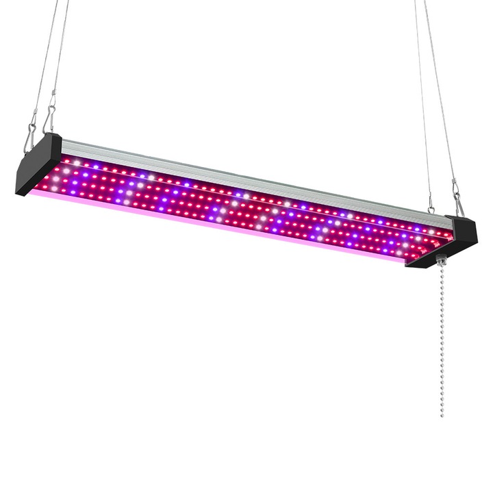 Lumina LED pentru cresterea plantelor, 11.8 inch, spectru complet, 4 randuri de LED-uri, set de instalare inclus