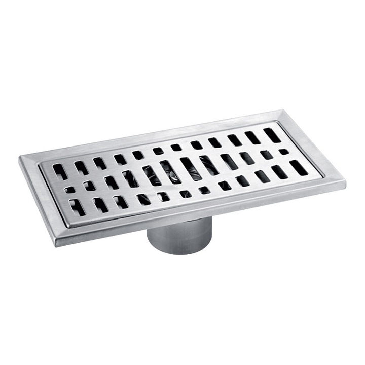 Scurgere de podea din otel inoxidabil 20x10cm, cu filtru detasabil, set pentru bucatarii si bai