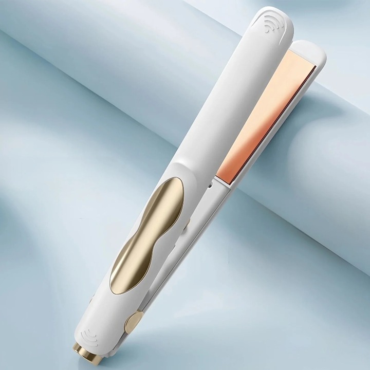 Placa de indreptat parul 2 in 1, ceramica, mini, portabila, USB reincarcabila, unisex