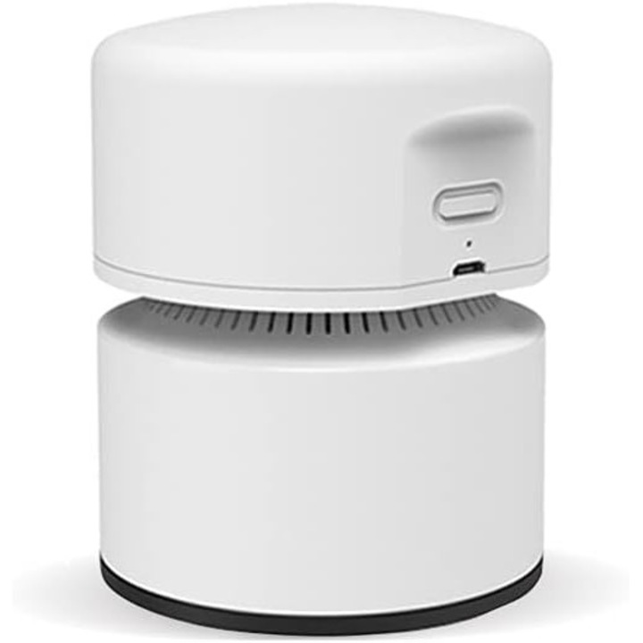 Aspirator mini, 10.5x8cm, alb, design fara fir, autonomie 400 minute, economisire energie