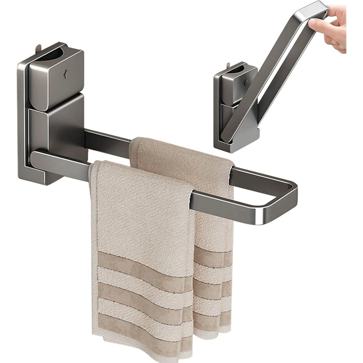 Suporturi pentru prosoape, set 2 buc, design cu ventuze, rezistent la rugina, compact, pentru baie sau bucatarie