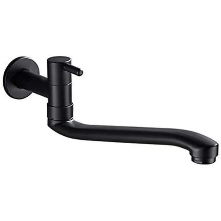 Baterie sanitara din otel inoxidabil, neagra, 8.2 inch, montare pe perete, cu corp din materiale rezistente la rugina