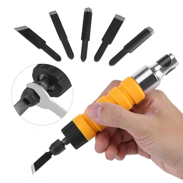 Ciocan electric pentru sculptat lemn, 5 lame incluse, unelte pentru sculptat
