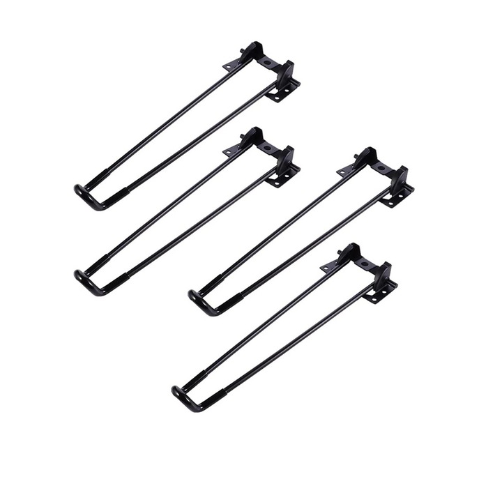 Picioare de masa pliabile, set de 4 bucati, 42 cm inaltime, design pliabil, otel carbon
