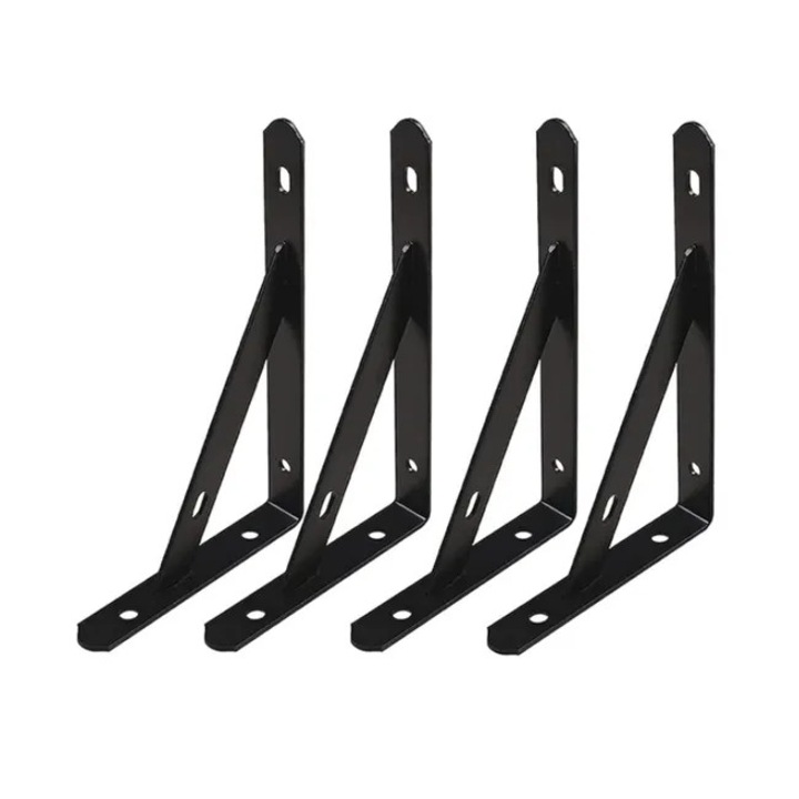 Suport perete pentru rafturi, set de 4, dimensiuni 20x12x1.6cm, negru