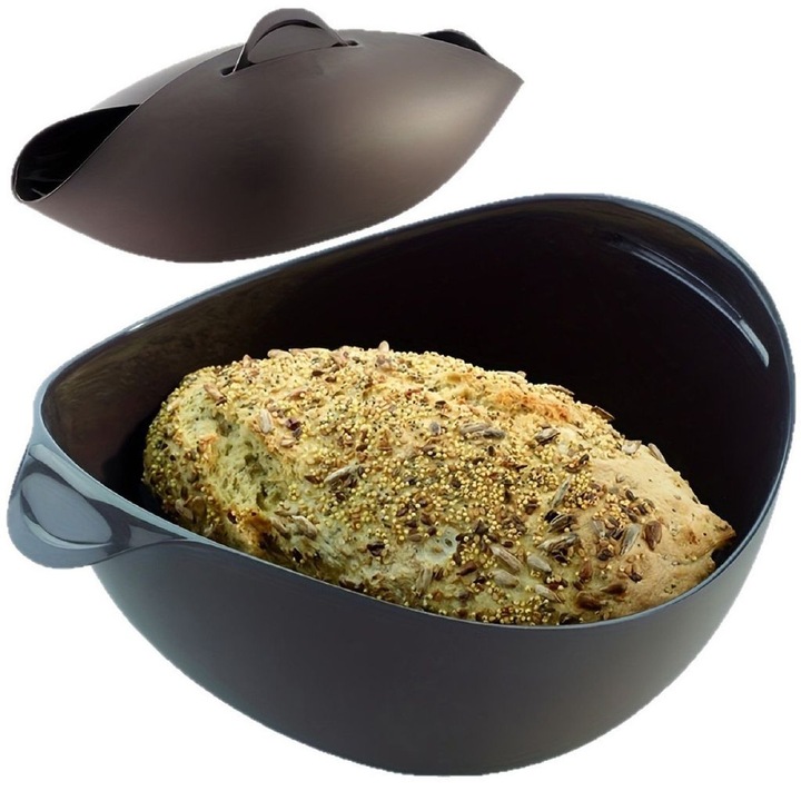 Tavi copt din silicon, set 2 bucati, pentru paine, rezistent la temperaturi ridicate, culoare maro cafea