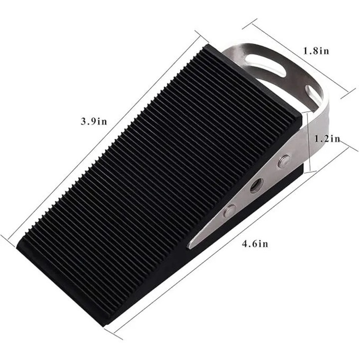 Blocator de usa din cauciuc, design inteligent, metal intarit, antiderapant, 10x5x3cm