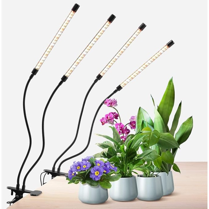 Lumina pentru plante, set 2 bucati, 40 LED-uri, alb cald, cablu USB 1.3m
