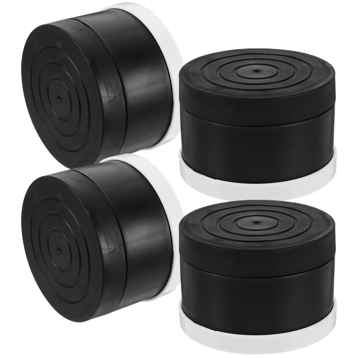Set 4 protectii pentru picioare de scaun, plastic, negru, pentru mobilier