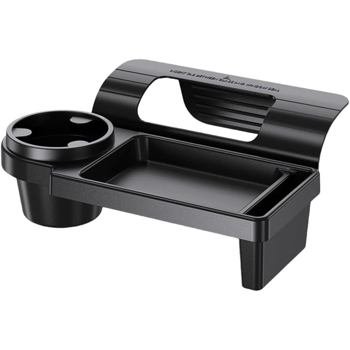 Cutie de depozitare multifunctionala pentru telefon auto, neagra, cu suport pentru bauturi, instalare usoara