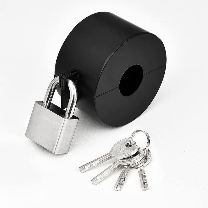 Dispozitiv de blocare pentru maner de usa, capac de siguranta, universal, din otel inoxidabil, set de manusi pentru protectie.