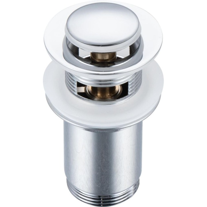 Piesa de schimb, dop de supraplin cu buton, alama, argintiu, 38mm x G1 1/4