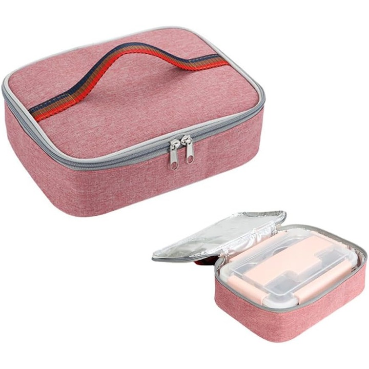 Geanta termo-izolanta rectangulara, design modern, material rezistent la pete, dimensiuni compacte