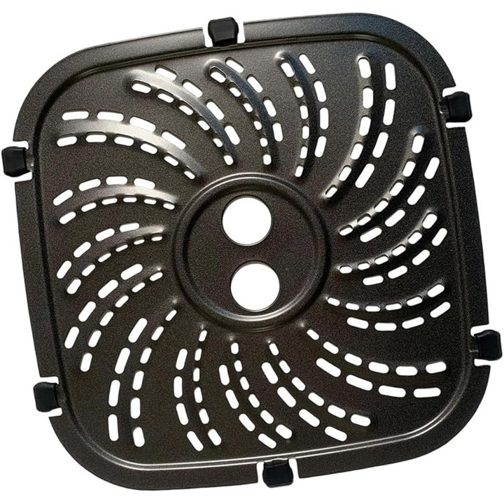 Tava de copt pentru friteuza cu aer, set complet, 19.4x19.2cm/22x22cm/24x24cm, cu 6 pad-uri de cauciuc, multicolor