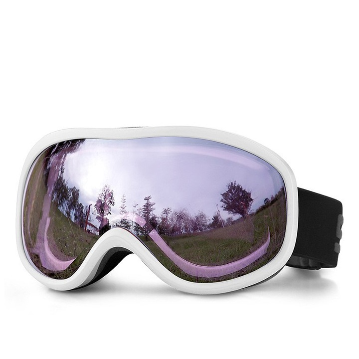 Ochelari de schi cu protectie UV, lentile anti-aburire, design OTG, set pentru sportivi, multicolor