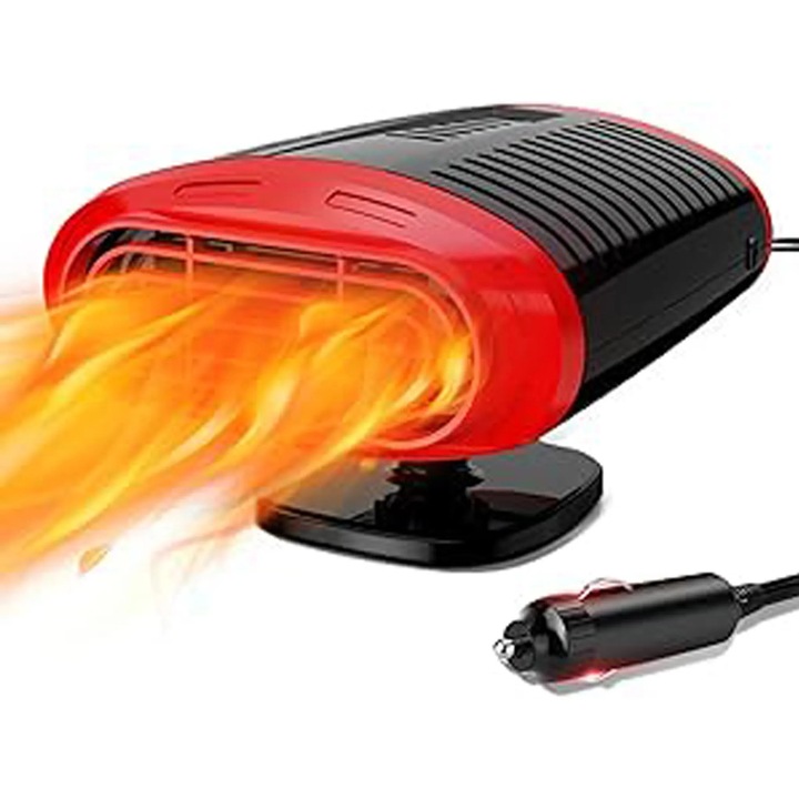 Incalzitor auto portabil, 12V, 150W, cu functie de dezghetare, pentru parcare, cu priza pentru bricheta