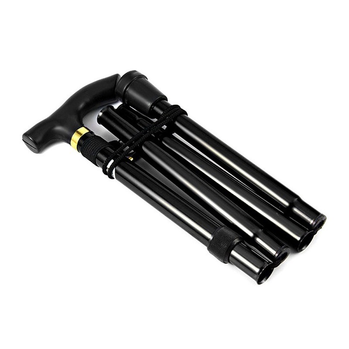 Baston de trekking pliabil, 2 piese, ajustabil, 85-93cm, negru